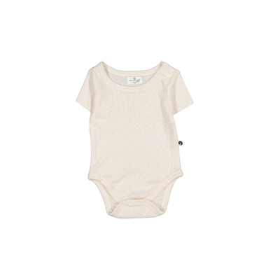 Pointelle Short sleeve body suit  - Natural