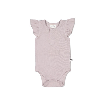 Lavender Rib flutter bodysuit